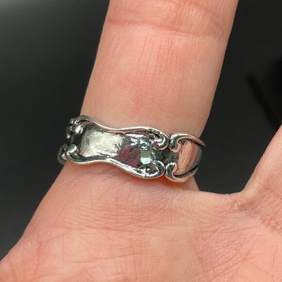 Boho Flower and Hummingbird Adjustable Spoon Ring #1357 - Picture 4 of 14